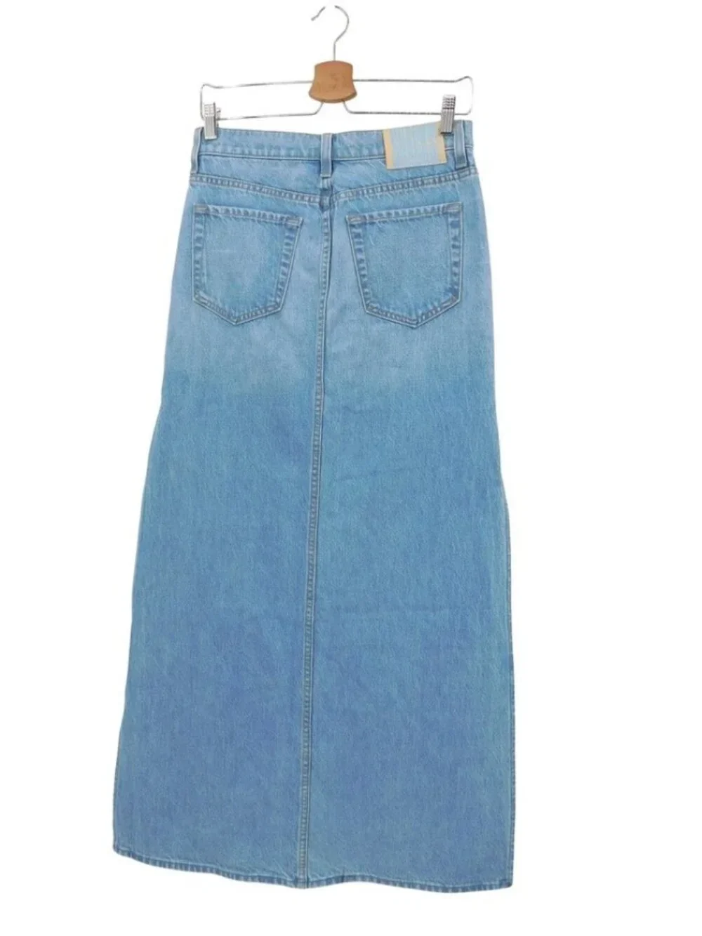 Snacks! by MOTHER 32 The Fun Dip Slice Blue Maxi Skirt Denim Size NWT ret $218